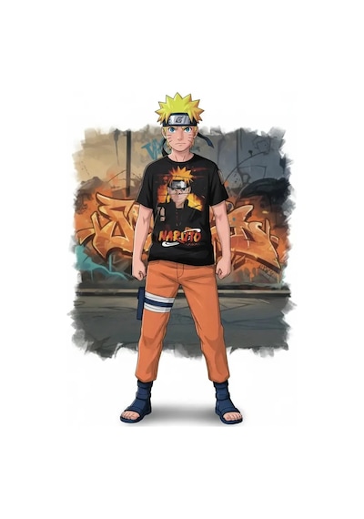 Naruto No: 2 Tişört Siyah Çok Renkli