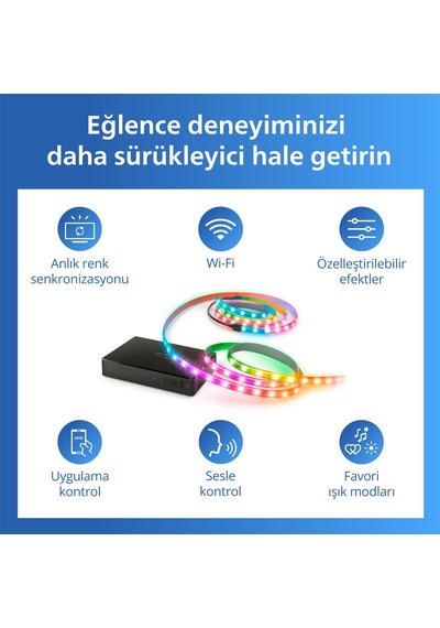 Philips Smart Lighting Hdmı 2.0 Sync Box Kiti 75"-85" Tv'ler İçin - Google Home, Alexa, Homekit Ve Matter Uyumlu Çok Renkli