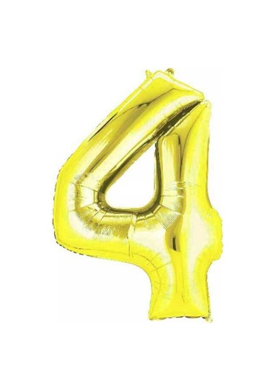 4 Rakam Folyo Gold Renk Balon Küçük 35 Cm Ekru