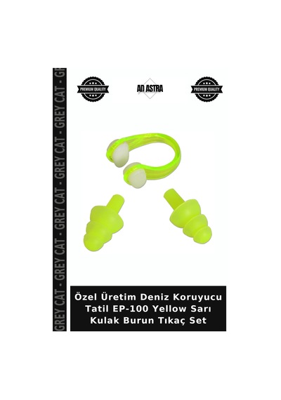 Özel Üretim Deniz Koruyucu Tatil Ep-100 Yellow Sarı Kulak Burun Tıkaç Set