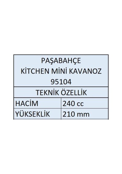 95104 Kitchen Mini Baharatlık Kavanoz 240 Cc Şeffaf