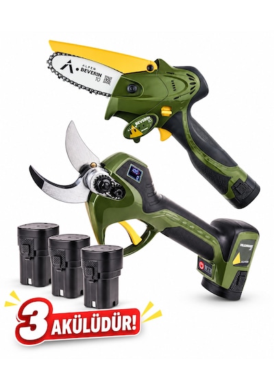 Alpen Wildhorn 32 Budama Makası ve Beverin 10 Akülü Testere 3 Bataryalı
