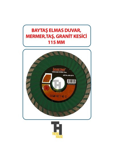 Baytaş Elmas Mermer, Duvar,taş, Granit Kesici, Ağız, 115 Mm Spiral