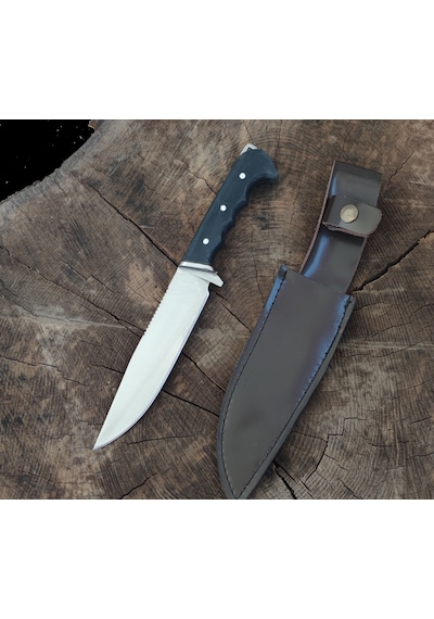 Av Bıçağı Avcı Bıçağı Kamp Bıçağı Bushcraft Deri Kılıflı Hgtwi249 Lacivert