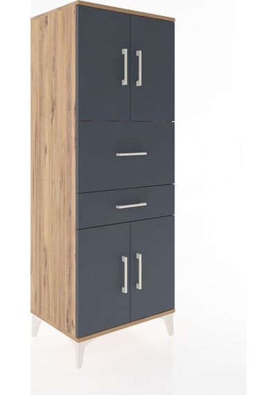 Hyperion Dolap 3 Raflı 2 Çekmeceli 4 Kapaklı 60x44x163 Çam-an... Çam