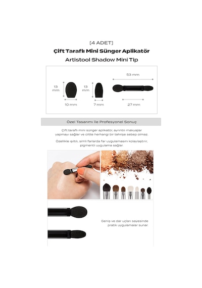 Missha Artistool Shadow Mini Tip Çift Taraflı Mini Sünger 4 Adet