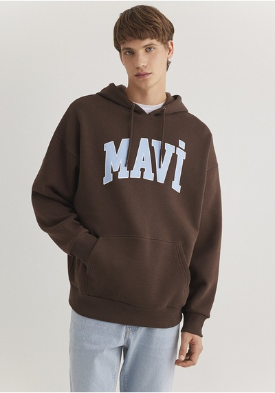 Mavi - Mavi Logo Baskılı Kapüşonlu Kahverengi Sweatshirt 067149-88067 Kahverengi Mavi - Mavi Logo Baskılı Kapüşonlu Kahverengi Sweatshirt 067149-88067 Kahverengi