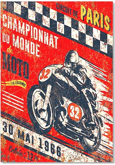 Cakasepetim 30 Mayıs 1966 Motor Yarışı Görseli Ahşap Mdf Tablo