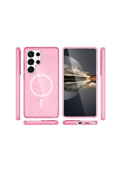 Joko Samsung Galaxy S23 Ultra Kılıf Star Magsafe Kapak - Pembe - Özel Seri 8683140810696
