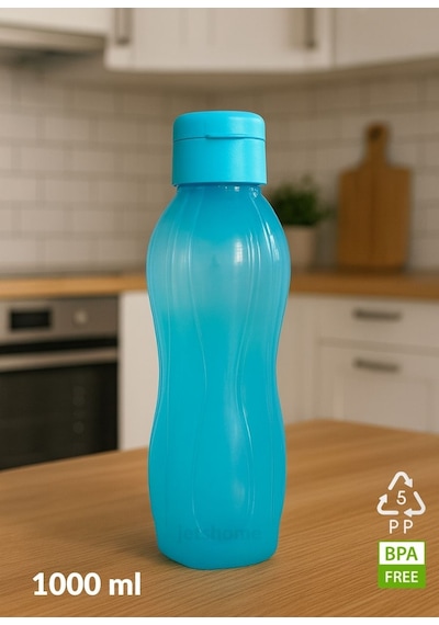 2 Li Su Şişesi Seti 1000 Ml Matara, Bpa Free, Ev-iş-spor İçin Mavi-turuncu Pp-5 Mavi & Turuncu