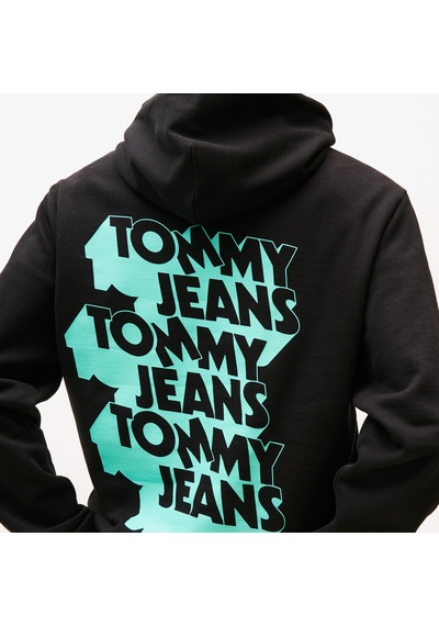 Tommy Hilfiger Tommy Jeans Badge Logo Erkek Siyah Sweatshirt Dm0dm21625 Siyah