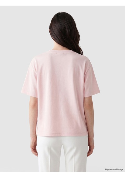 Lcw Comfort Pembe Boncuk İşlemeli Soft Touch Kadın Tişört