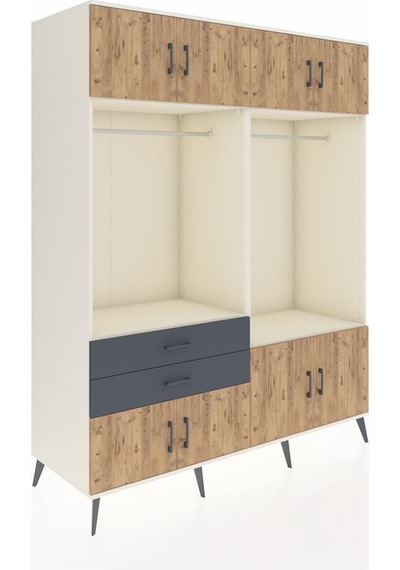 Kronos Gardrop 7 Raflı 2 Çekmeceli 2 Askılı 176x59x221 Aytaşı-çam/antrasit Çam/antrasit Kronos Gardrop 7 Raflı 2 Çekmeceli 2 Askılı 176x59x221 Aytaşı-çam/antrasit Çam/antrasit