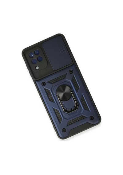 Newface Samsung Galaxy A22 Kılıf Pars Lens Yüzüklü Silikon - Lacivert