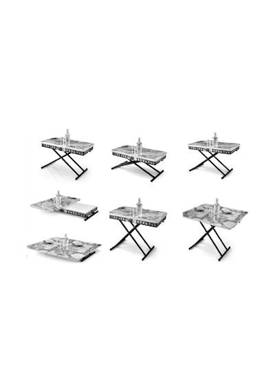 432 Metal Ayaklı Akıllı Sehpa 7x2 14 Farklı Kullanım Beyaz
