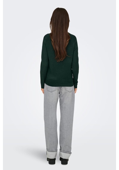 Only Onlrica Regular Fit Bisiklet Yaka Kazak Kadın Kazak 15204279 Koyu Yeşil