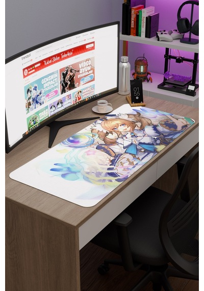 Barbara Genshin Impact Anime Gacha V5 - 90x40 Xxl Gaming Mouse Pad Fare Altlığı