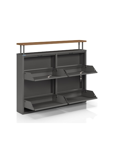 Ceha Kilitli Tablalı 4'lü Metal Ayakkabılık - Füme K.AYK-2.4/AC/P 7979/KL Ceha Kilitli Tablalı 4'lü Metal Ayakkabılık - Füme K.AYK-2.4/AC/P 7979/KL