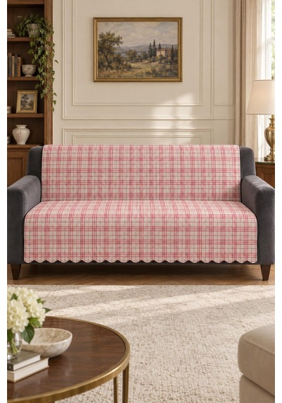 Çok Amaçlı Kadife Koltuk Örtüsü Kaymaz Süngerli 165x215 Cm Modern Bohem Çekyat Şalı Piknik Masa Örtüsü Alk4 Pembe