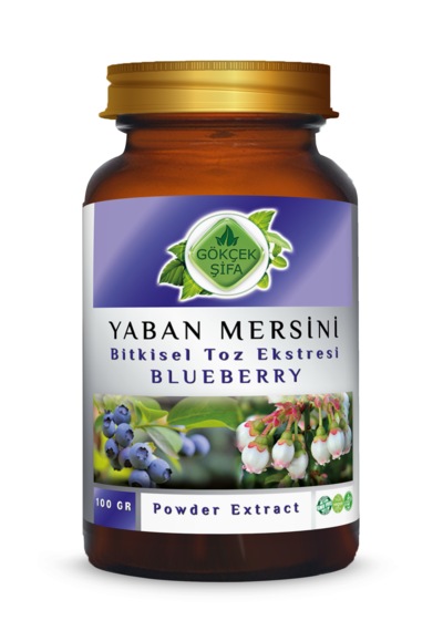 Gökçek Şifa Yaban Mersini Toz Eki Blueberry Powder Extract 100 G Cam