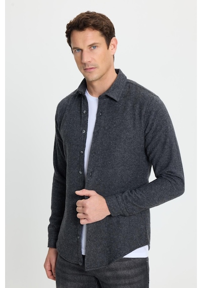 Tudors Erkek Slim Fit Dar Kesim Uzun Kollu Düz Kışlık Oduncu Koyu Gri Gömlek-41636 Koyu Gri Tudors Erkek Slim Fit Dar Kesim Uzun Kollu Düz Kışlık Oduncu Koyu Gri Gömlek-41636 Koyu Gri
