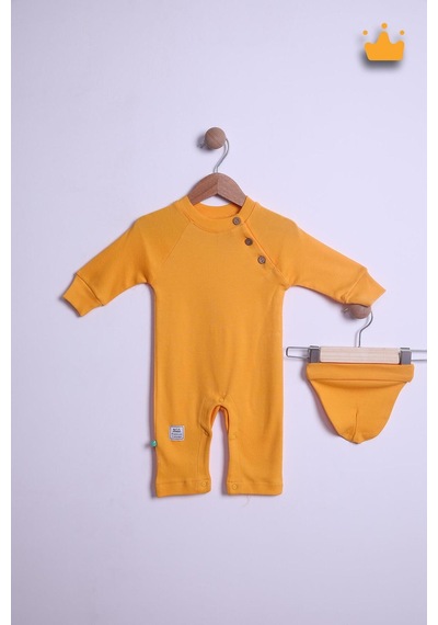 Babyhola Kız Erkek Bebek Tulum Bere Takım Pamuk Yaka Düğmeli İnterlok Reglan Kol 583 Turuncu Babyhola Kız Erkek Bebek Tulum Bere Takım Pamuk Yaka Düğmeli İnterlok Reglan Kol 583 Turuncu