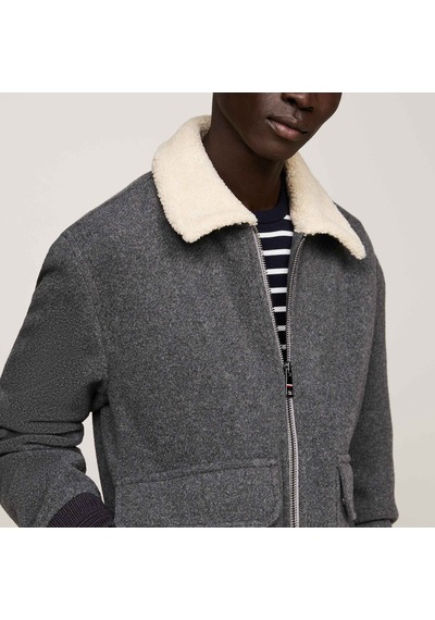 Tommy Hilfiger Erkek Gri Yün Karışımlı Montmw0mw36610