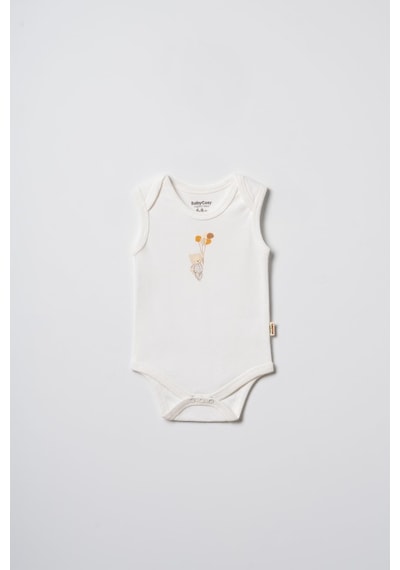 Babycosy Organic Wear Bebek 2li Askılı Zıbın Body %100 Organik Pamuk - Bebek Ve Yenidoğan Serisi - Csy3050 Ekru