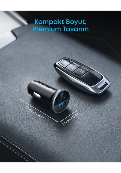 Anker 323 52.5w Çakmak Girişli Usb-c Araç Şarj Cihazı, Powerıq 3.