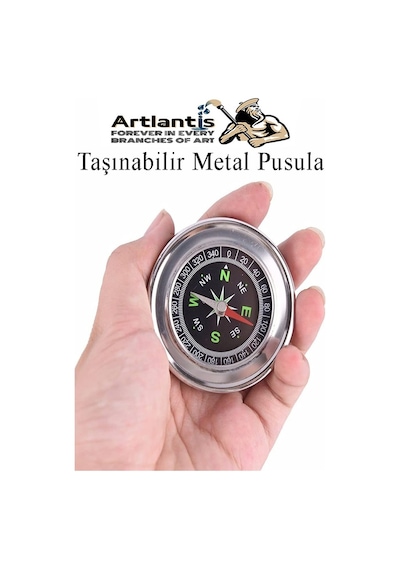 Pusula Çelik 75 Mm 1 Adet Profesyonel Metal Kasa Dayanıklı Taşınabilir El Pusulası Yuvarlak Cep Pusulası