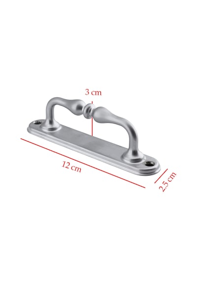 Küçük Kıvrık Çekme Kolu Sürgülü Kapı Tutma Kulpu Kulbu Tutamağı Kol Mat Krom Renk 12 Cm İki Vidalı