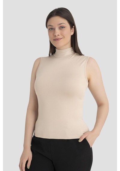 Arma Yıldız Kadın Ten Balıkçı Yaka Kolsuz Body 3'lü Paket Ten