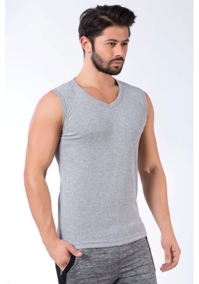 Jiber 123 Erkek Atlet Sıfır Kol V Yaka Fanila 3'Lü Paket