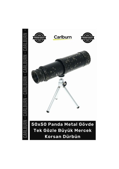 Dürbün Profesyonel Kaliteli Zoomlu 50x50 Panda Metal Gövde Tek Gözle Büyük Mercek Korsan Dürbün Çok Renkli
