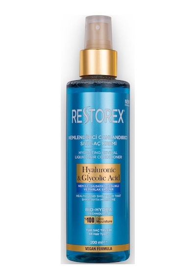 Restorex Hydra Nemlendirici Canlandırıcı Bakım Sıvı Saç Kremi 200 Ml - Hyaluronik Asit Glikoik Asit Sülfatsız