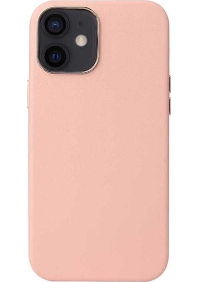 Apple Uyumlu iPhone 12 Mini Kılıf Zore Leathersafe Wireless Kapak Pembe