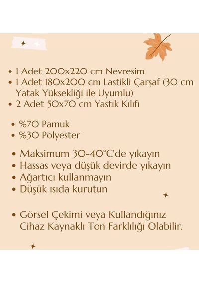 Biçomi Four Seasons Mint-gri: Kaymayan Lastikli & Nefes Alan Pamuklu Çift Kişilik Nevresim Takımı Çok Renkli