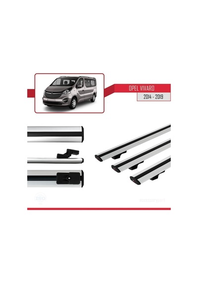 Opel Vivaro 2014-2019 Arası İle Uyumlu Basic Model Ara Atkı Tavan Barı Gri 3 Adet