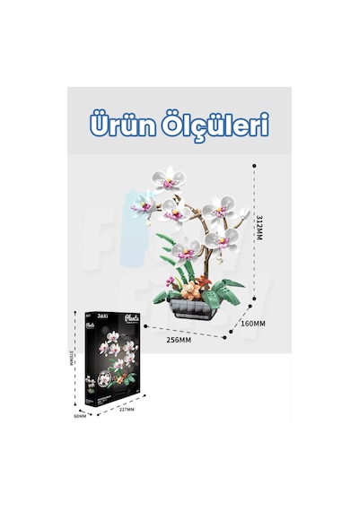 Jaki Plante Serisi Saksıda Beyaz Orkide 581 Parça Oyucak Yapım Seti -ffjk29012