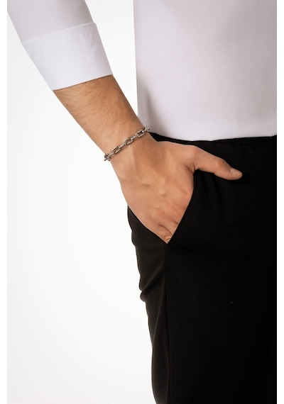 Modern Stil Çelik Erkek Bileklik Gri 53349292