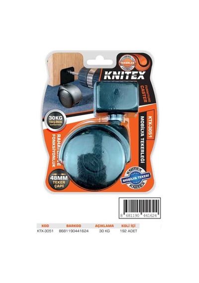 Knıtex 3051 Plas.büyük U Tablalı Teker