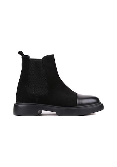 Shoetyle - Siyah Süet Deri Erkek Chelsea Bot 250-080-925-siyah