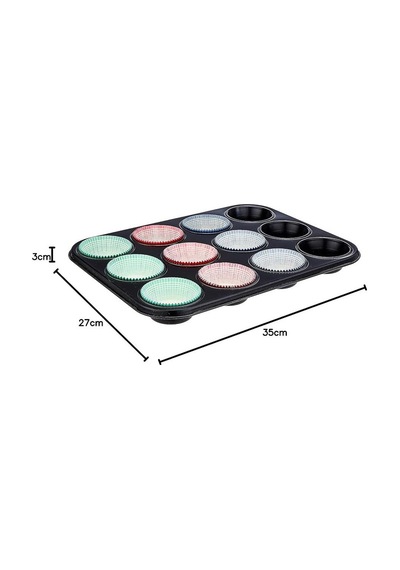 Guardini Gardenia Muffin Kalıbı 12li Siyah