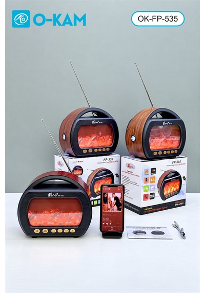 O-kam Ok-535 Bluetooth Fenerli Şömine Efektli Radyo