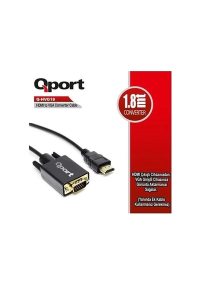 Qport Q-hvg18 Hdmı To Vga 1,8mt Dönüştürücü Kablo