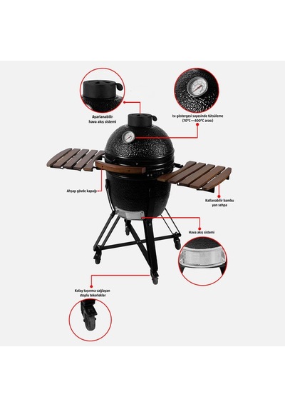 Kingstone Kamado Kömürlü Mangal Ø38 Cm Diğer