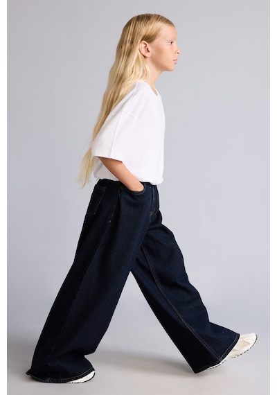 Defacto 90s Wide Leg Düğmeli Jean Pantolon Kız Çocuk H6248a826aunm34 Mavi-nm34