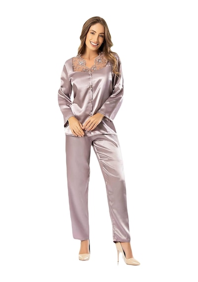 Faal Saten Dantelli Pijama Takım 4610 001