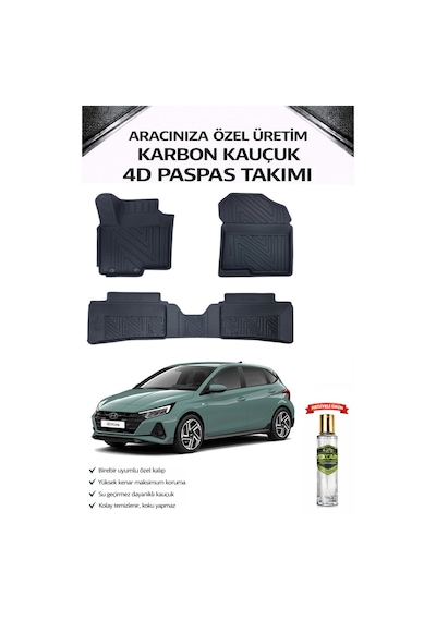 Hyundai İ20 2023 Model Aracınıza Özel Karbon Kauçuk Paspas Takımı