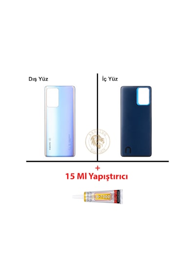 Xiaomi Mi 11-t Gök Mavisi Arka Pil Kapağı Batarya Kapağı Lazer Kesim + B-7000 Yapıştırıcı Çok Renkli